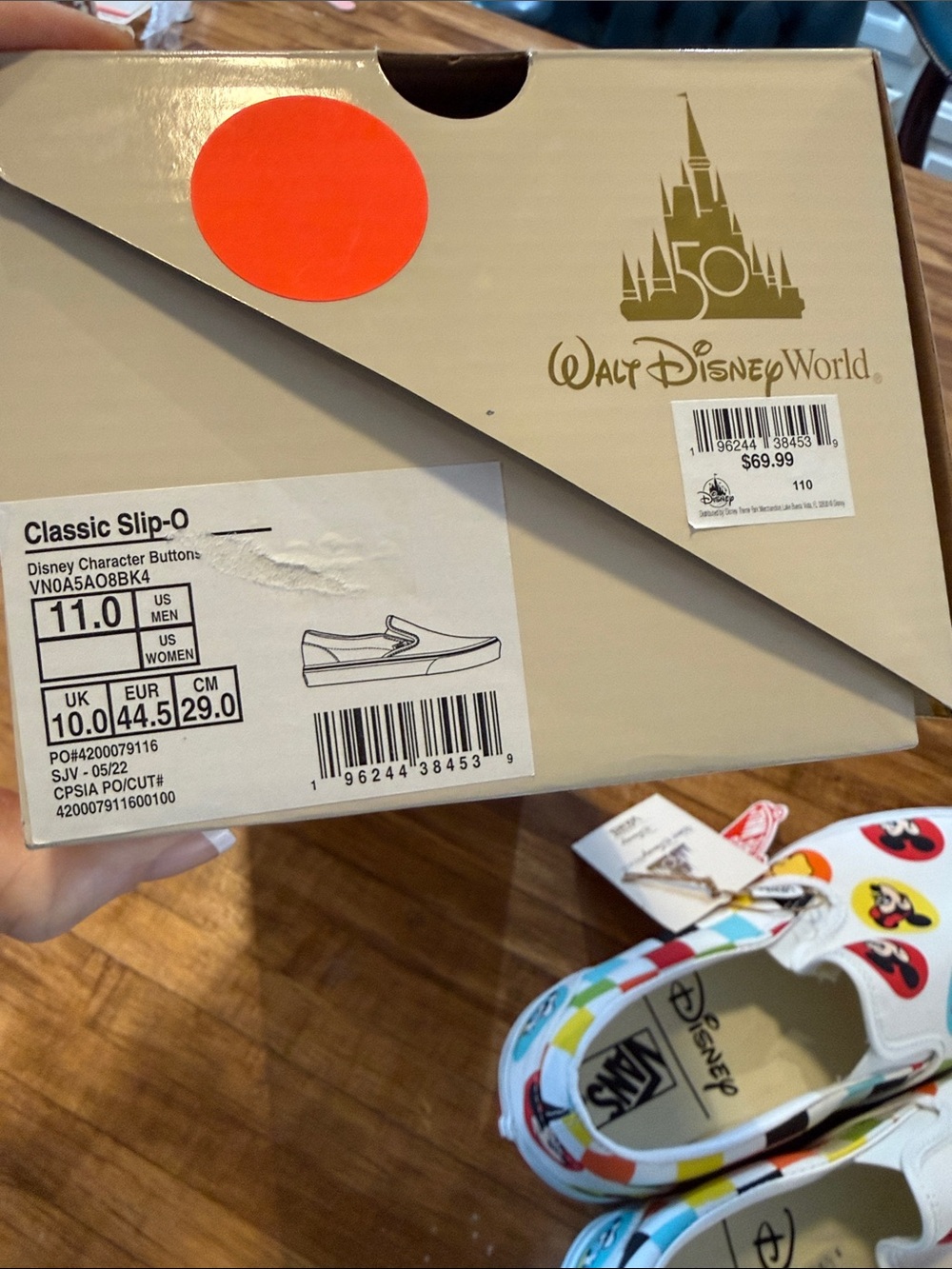 Vans Disney 50th Anniversary Classic Slip-On Disney Character Buttons m 11 - Picture 4 of 5
